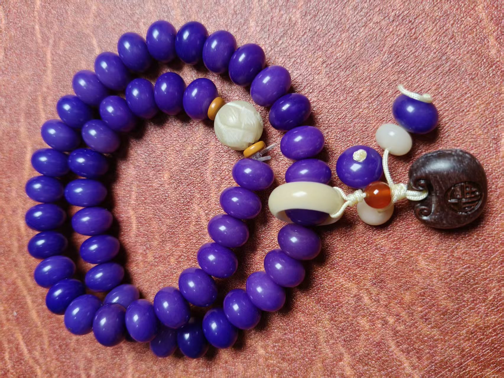 T015-紫韵菩提双圈手串(无礼盒)