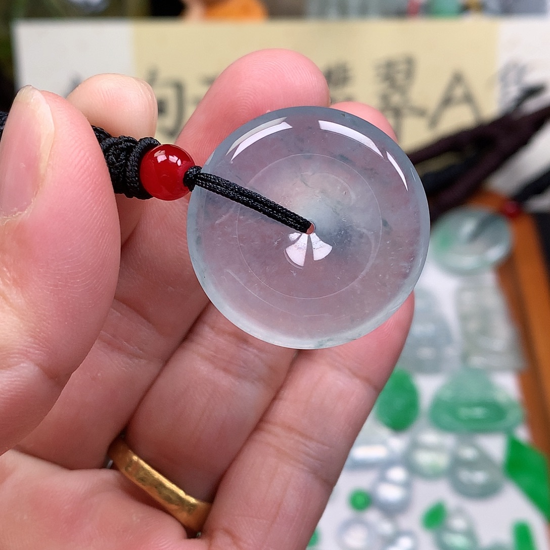 翡翠裸石缅甸天然A货翡翠冰种平安扣