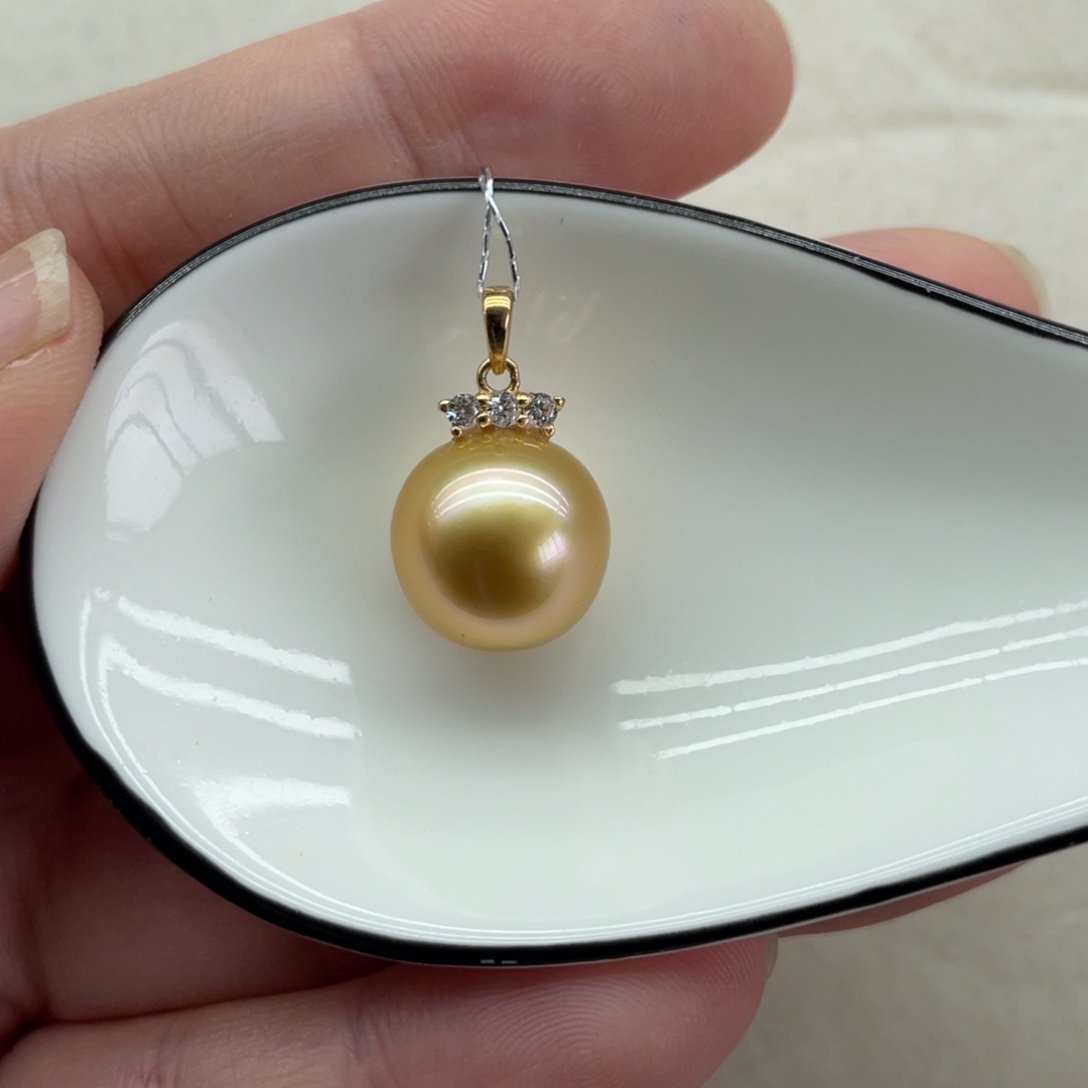 海水珍珠颈饰18K金镶嵌12-13mm