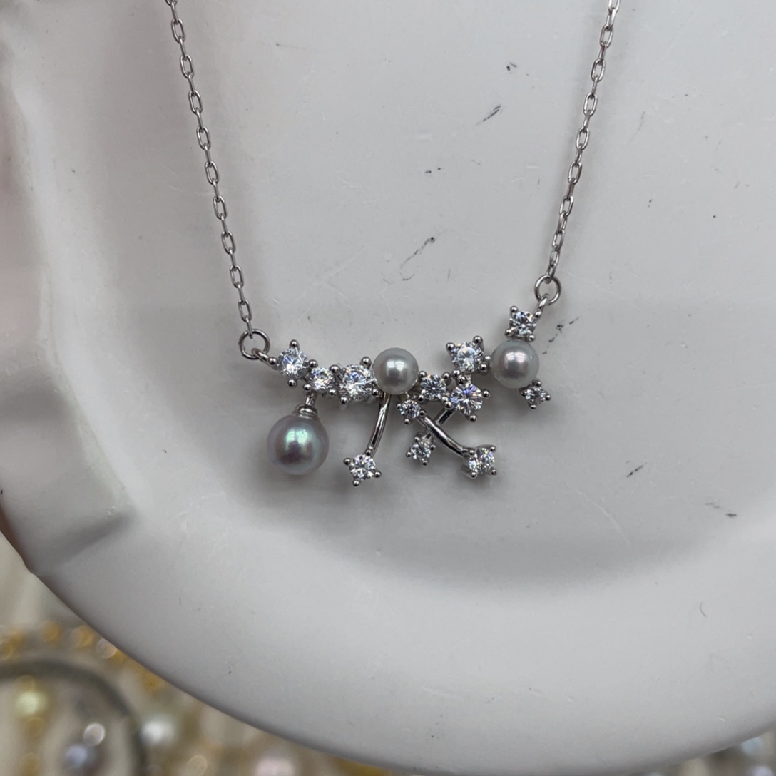 银S925镶嵌海水珍珠颈饰