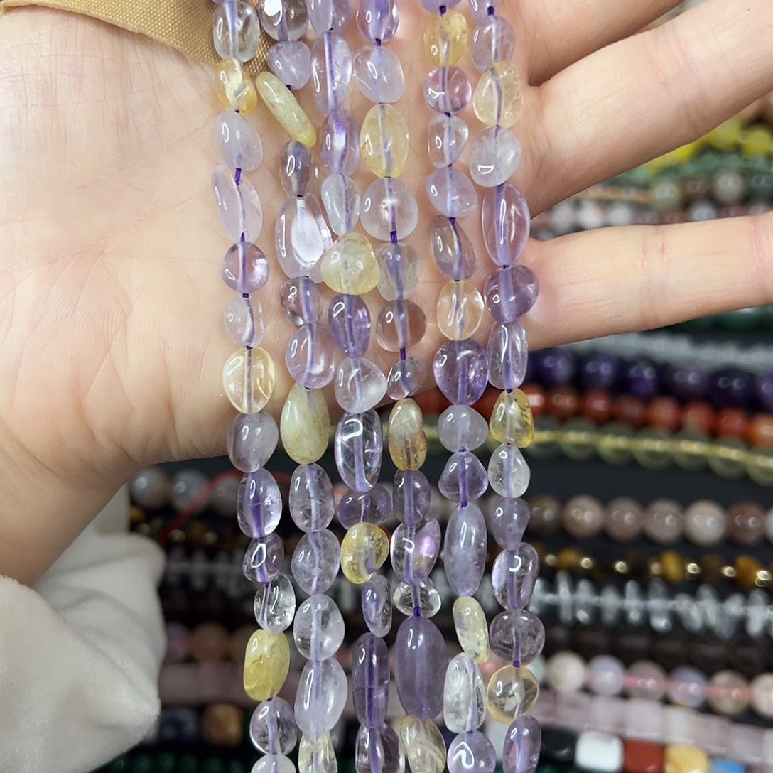 玛瑙/玉髓合金珠宝半成品 卡8✖️10紫黄晶随行一条