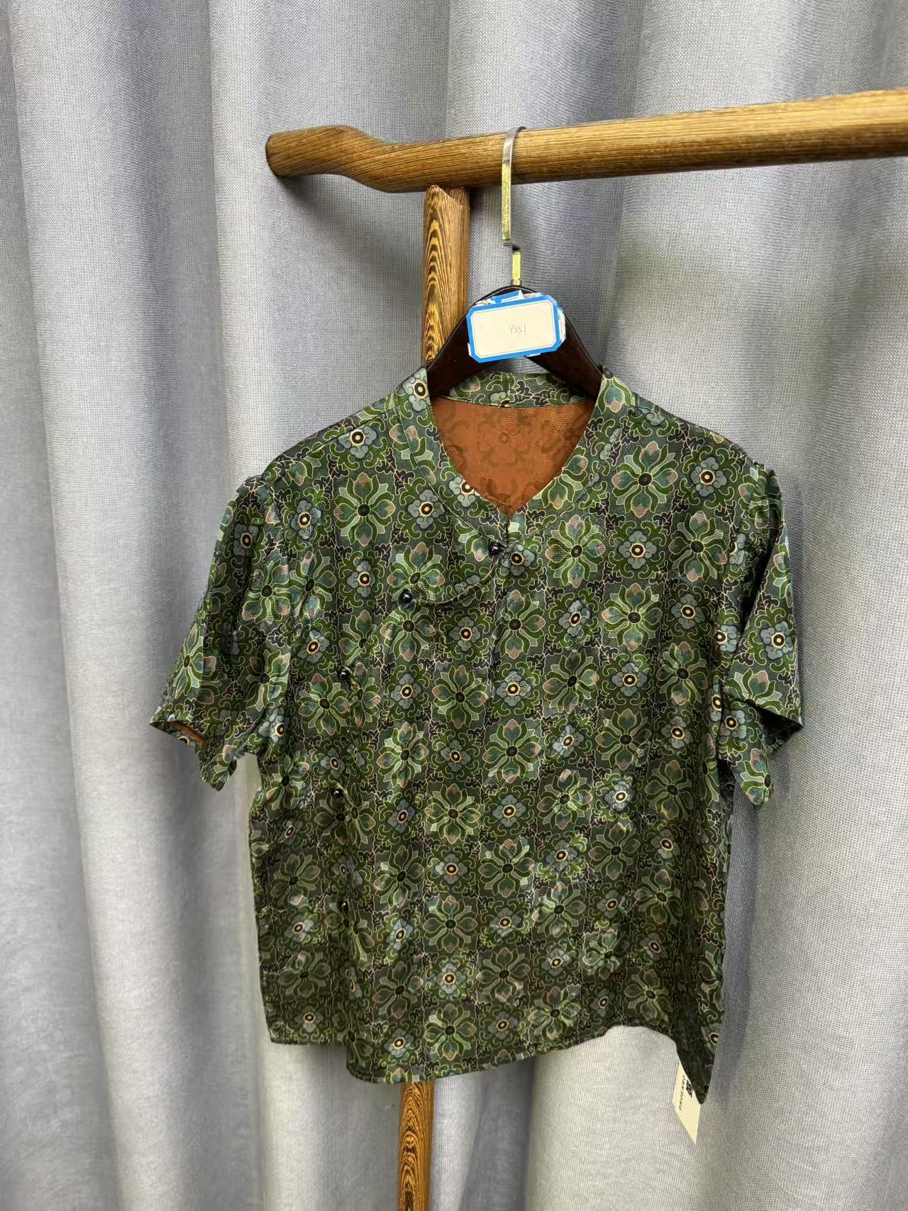 2025夏季新款时尚简约新中式桑蚕丝香云纱奥黛提花上衣女Y551