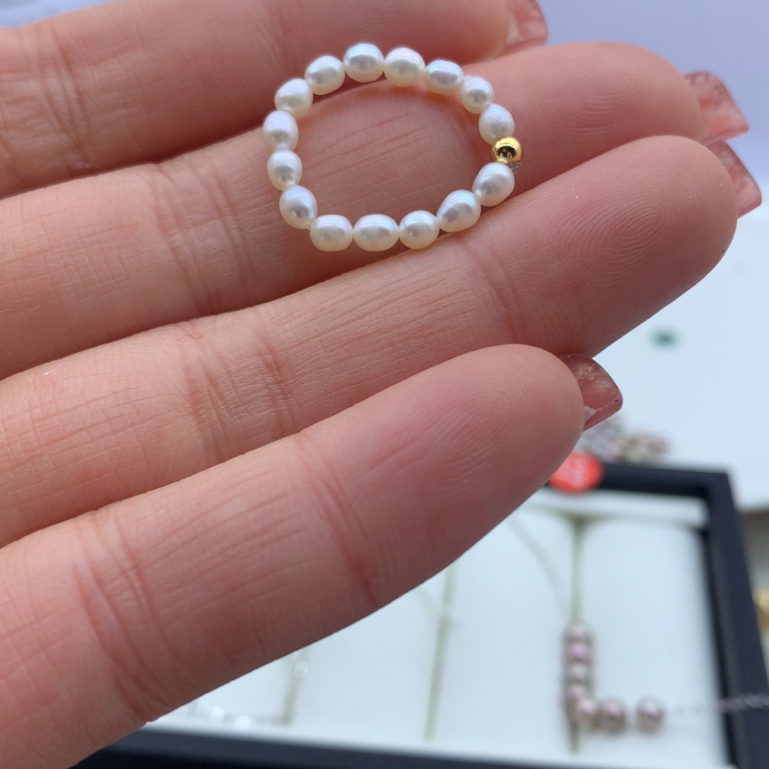 淡水珍珠戒指银S925镶嵌