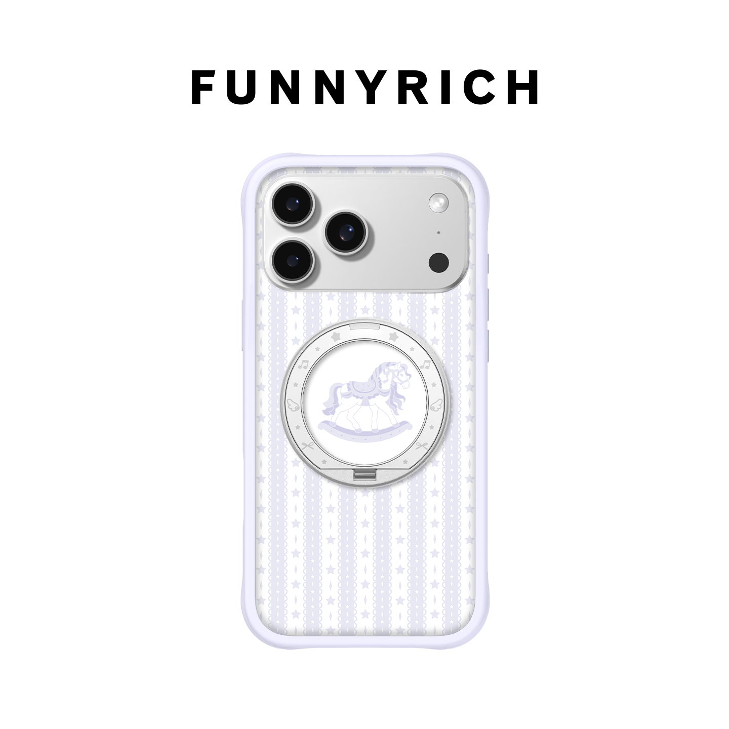 FUNNYRICH雾紫星纱适用iPhone17ProMax手机壳苹果液态硅胶支点壳