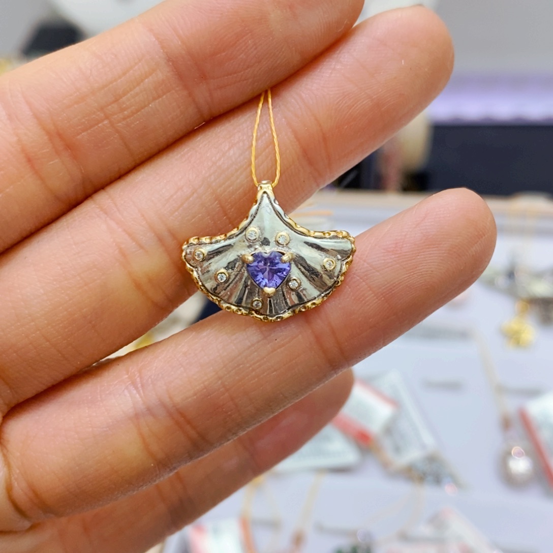 坦桑石吊坠(不含链)银S925镶嵌