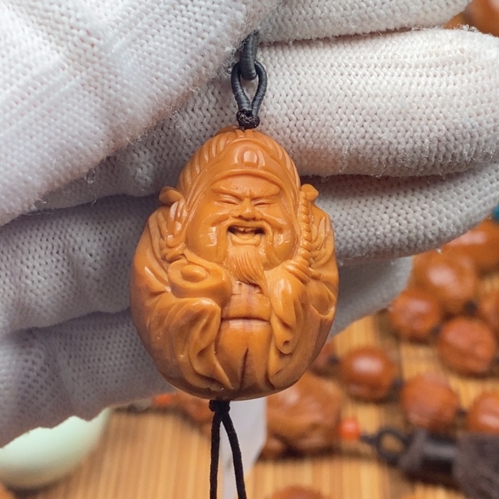 橄榄核吊坠曹华老师武财神