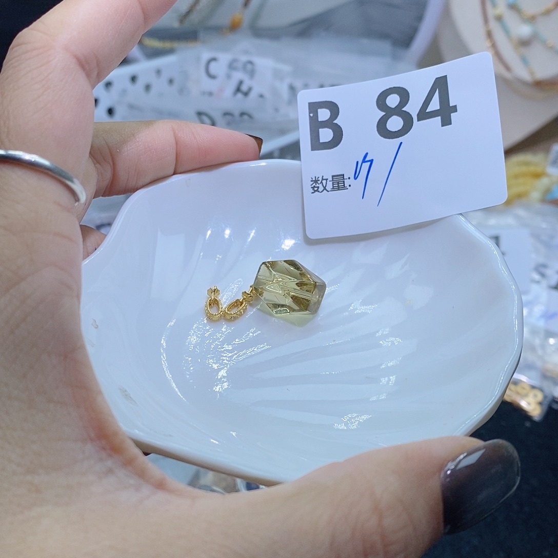 水晶珠宝半成品银S925镶嵌B84