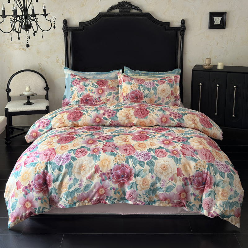 亲肤匹马棉欧式加厚磨毛大版花数码印花四件套