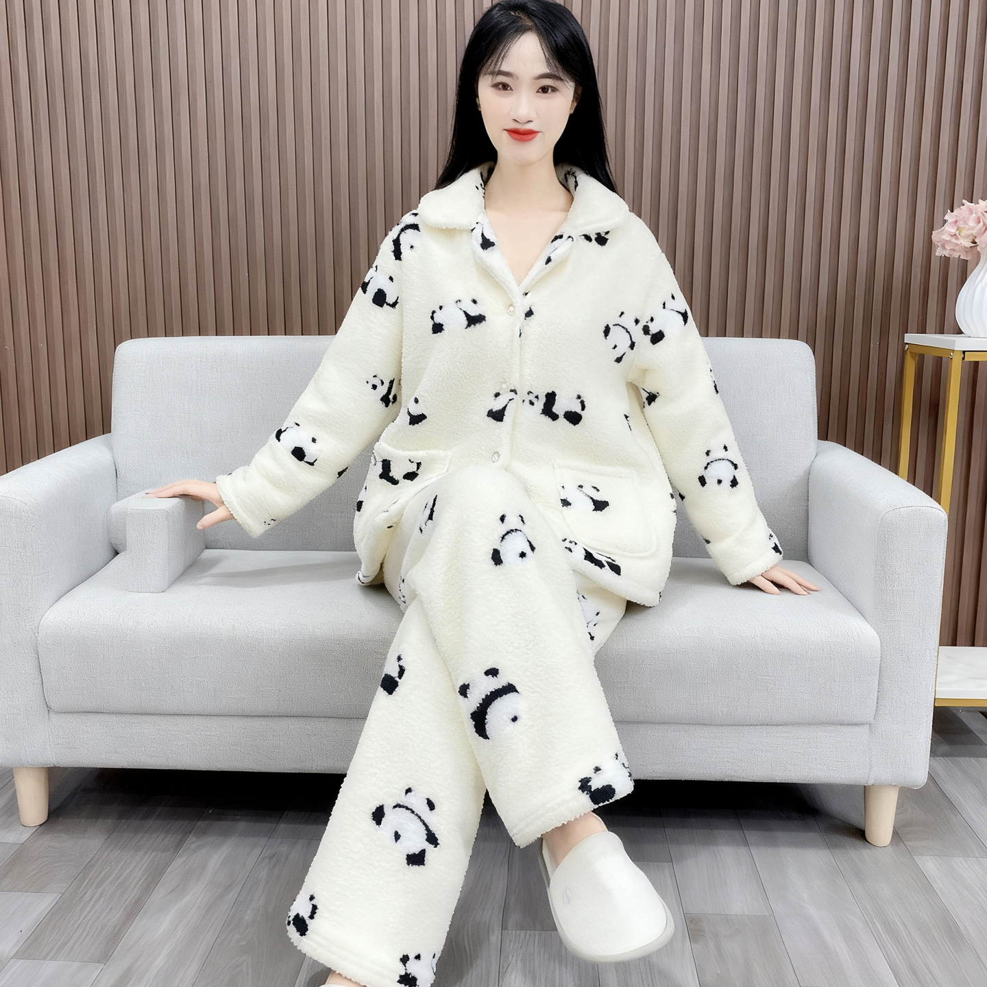 睡衣女秋冬季法兰绒保暖珊瑚绒加厚2025新款卡通家居服套装Y187