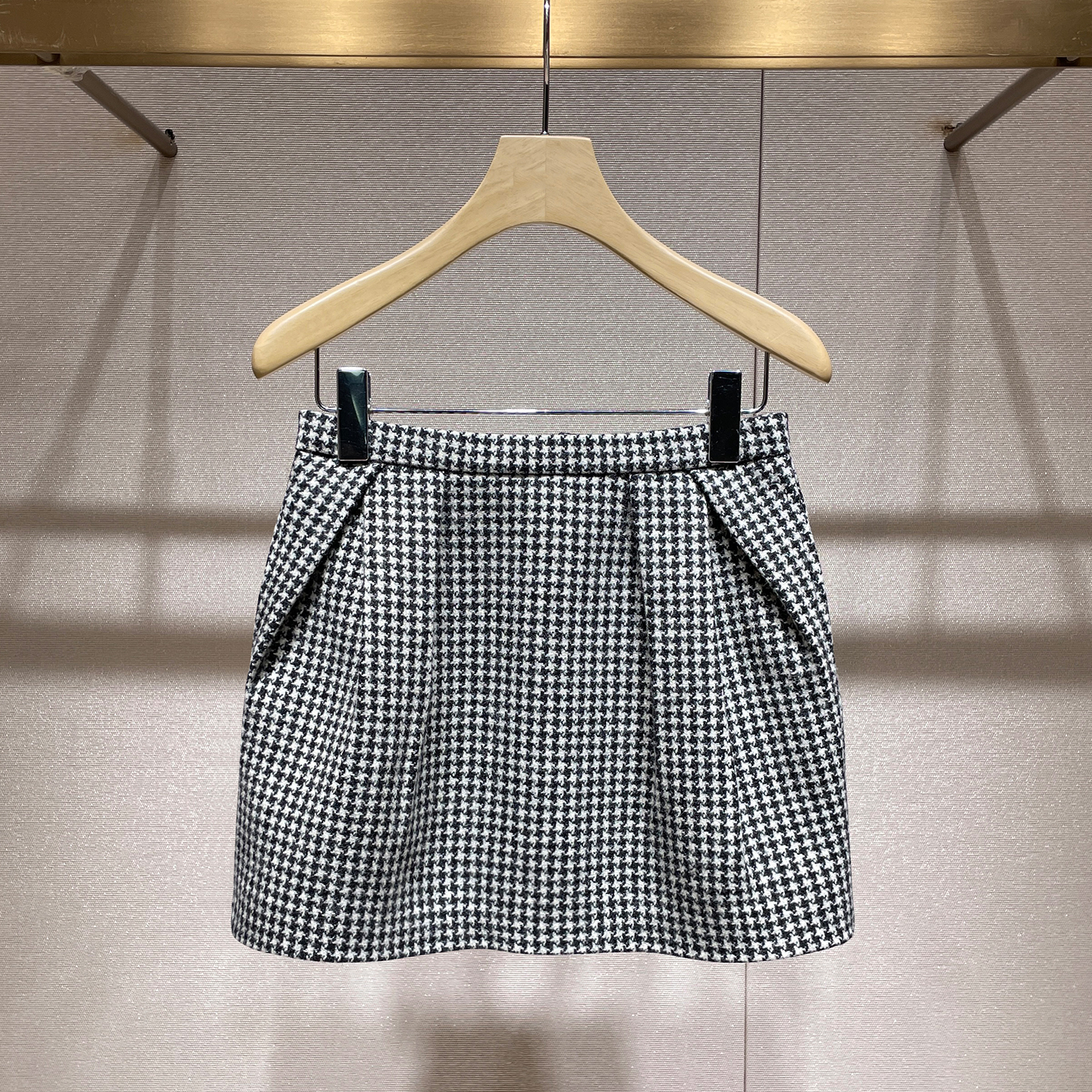 千鸟格半身裙2025秋冬新款法式气质甜美减龄花苞裙显瘦a字短裙子