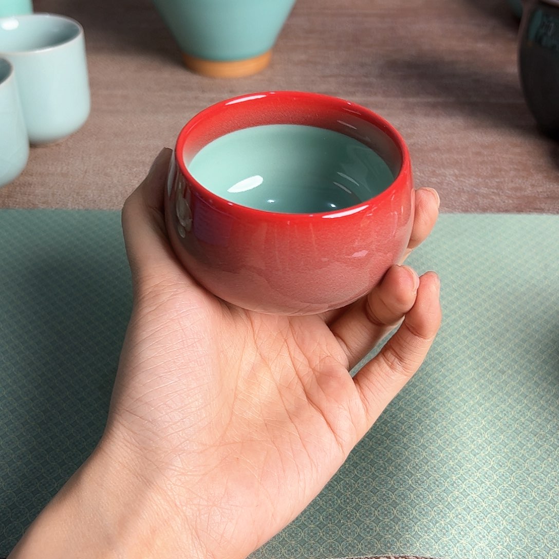 龙泉云间青瓷小米茶器