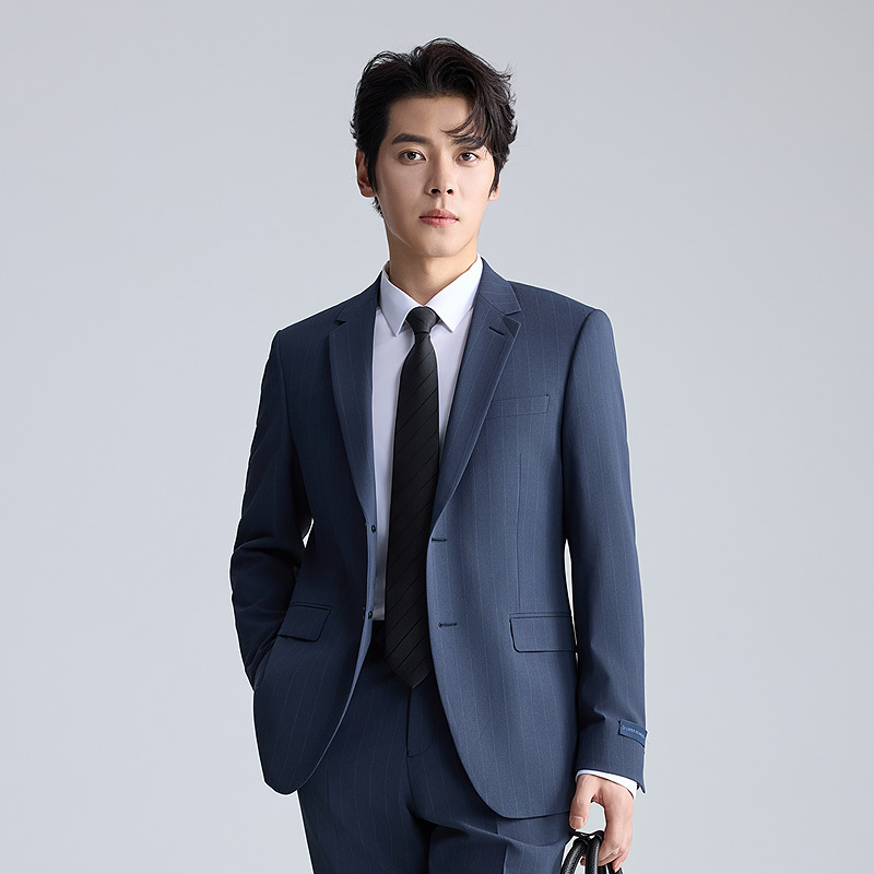 利郎西服套装【双弹/抗皱】男士时尚条纹修身西装通勤职业婚礼上班