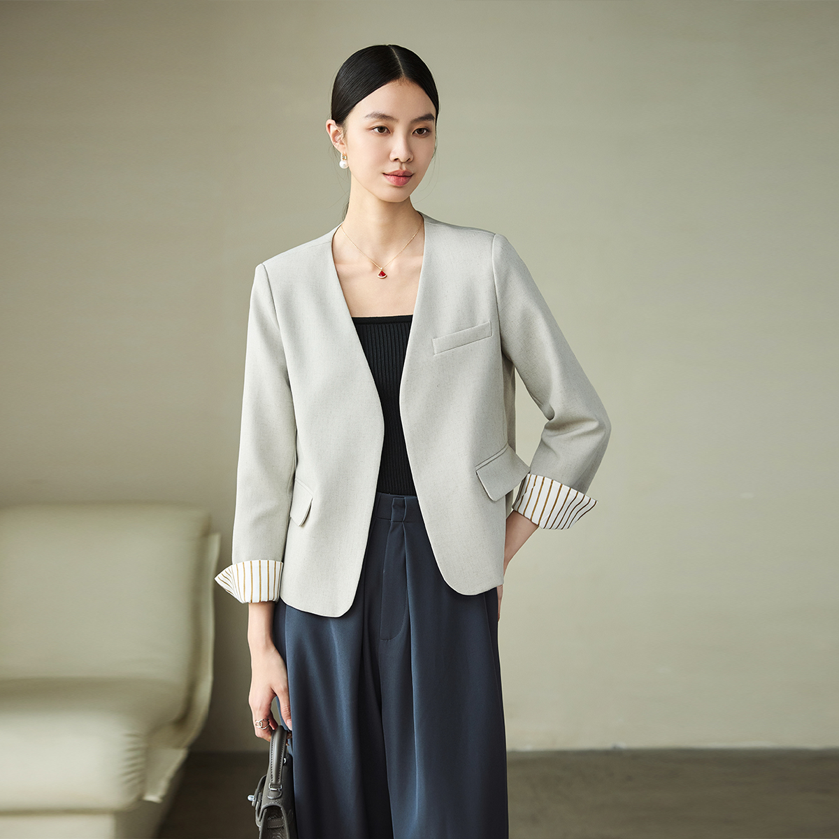 明日有雨I气质时尚百搭西装外套-GC064