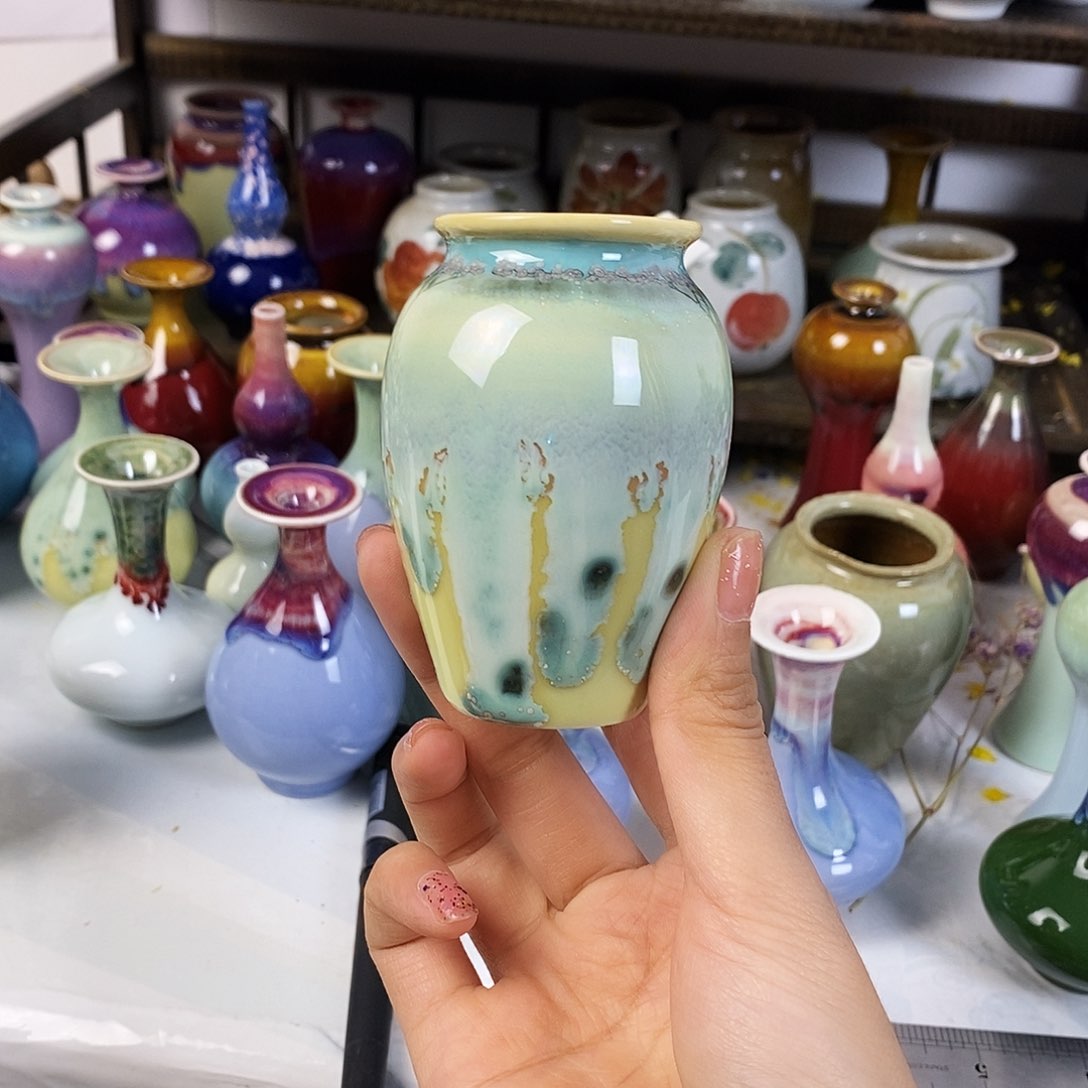 摆件景德镇高温陶瓷小花瓶