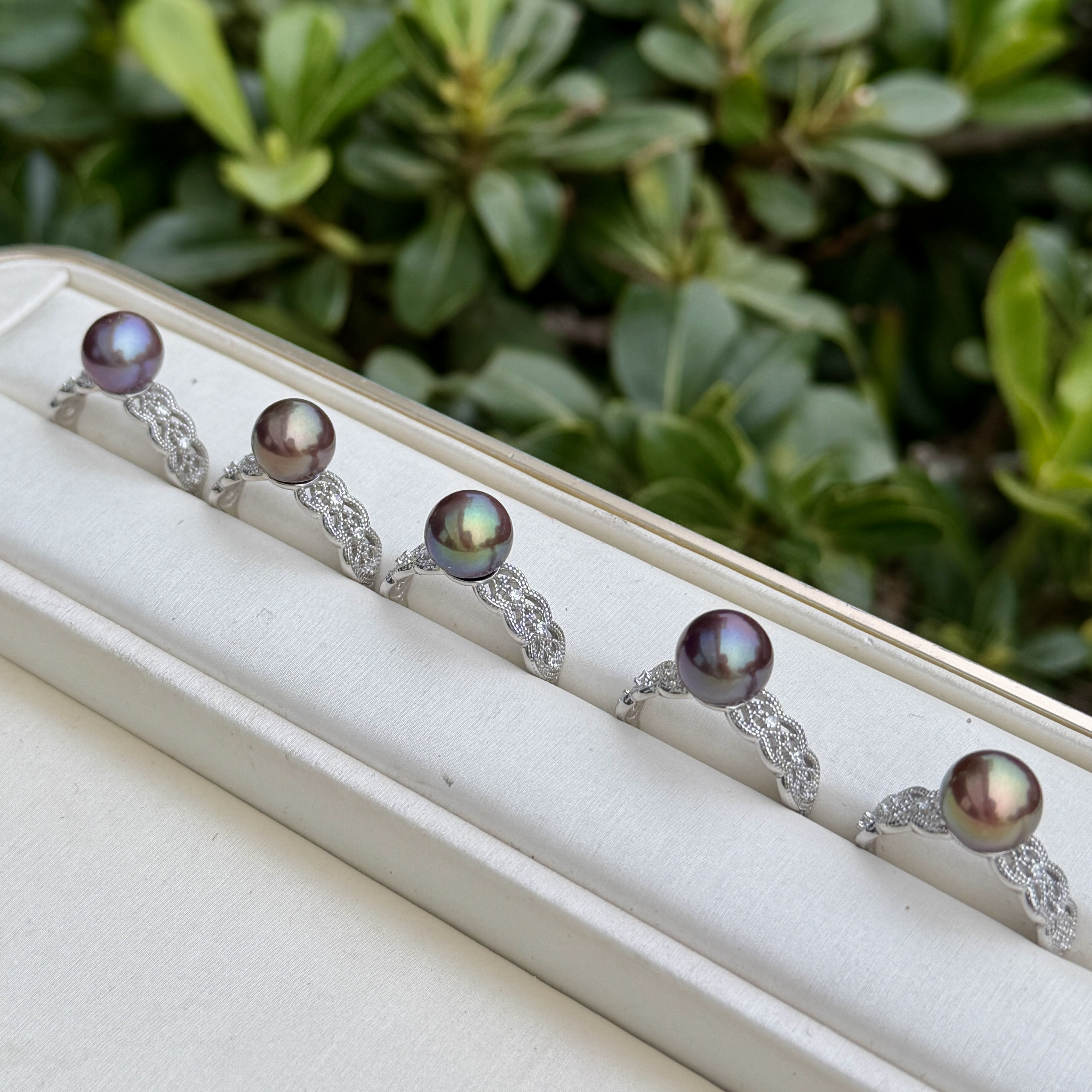 E293【真珠佳人】S925银淡水紫珠戒指8.5-9.5mm（多样性发1）