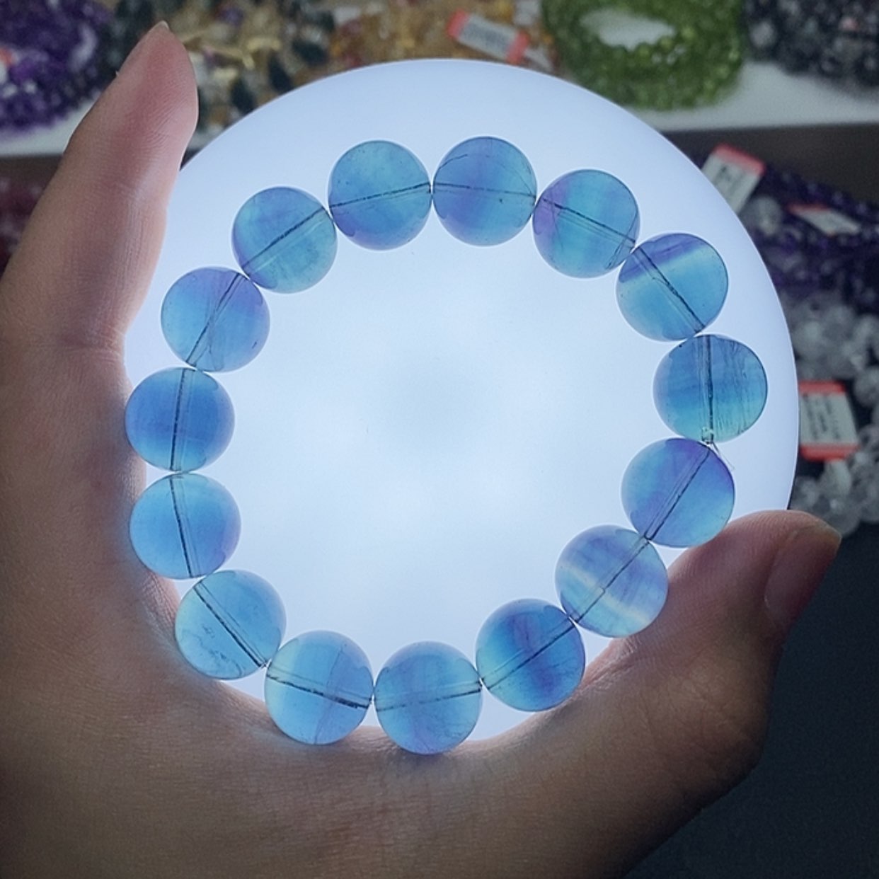 【闪购商品】萤石手链未镶嵌蓝莹石14