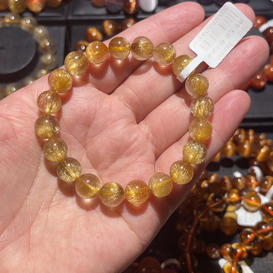 水晶未镶嵌手链发晶9mm左右