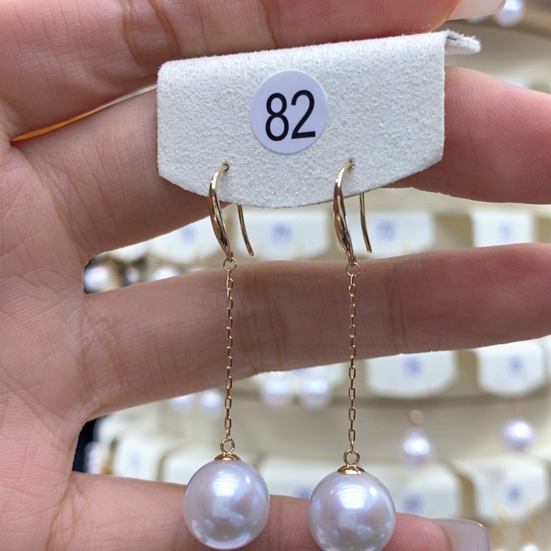 淡水珍珠耳饰18K金镶嵌