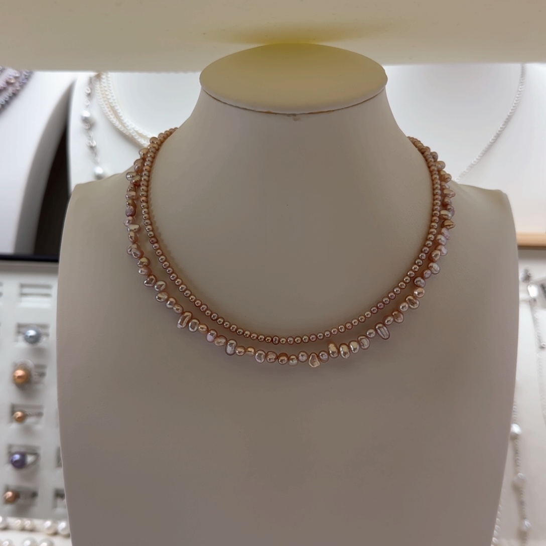 淡水珍珠银S925镶嵌项链