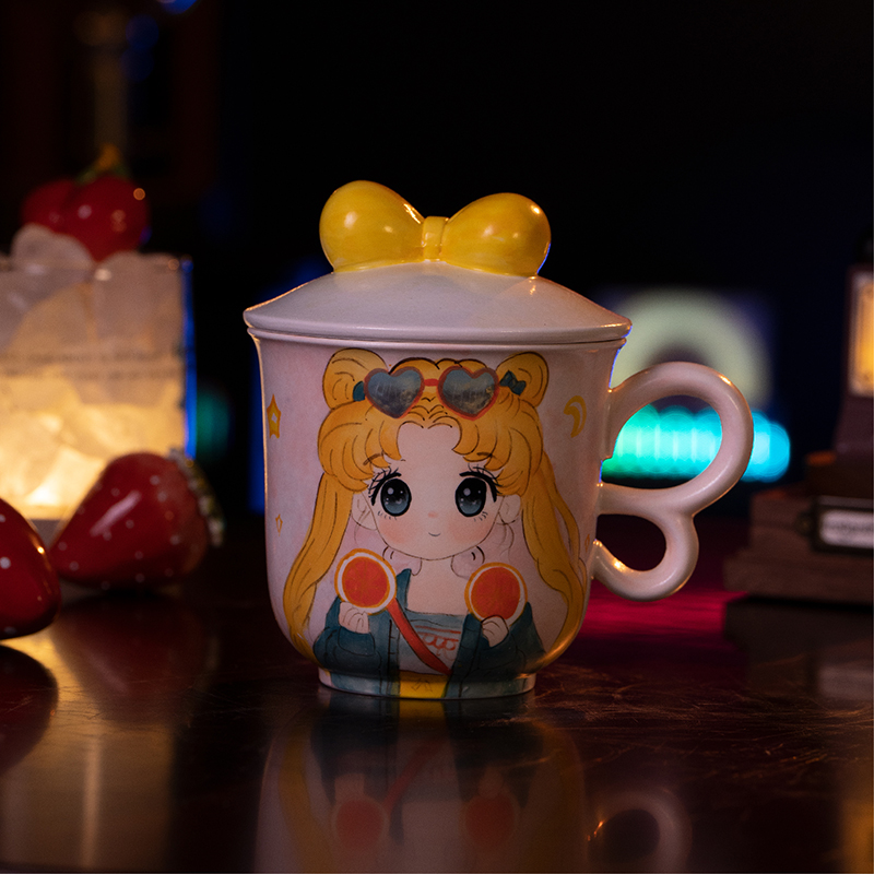 Z007带盖马克杯 美少女款