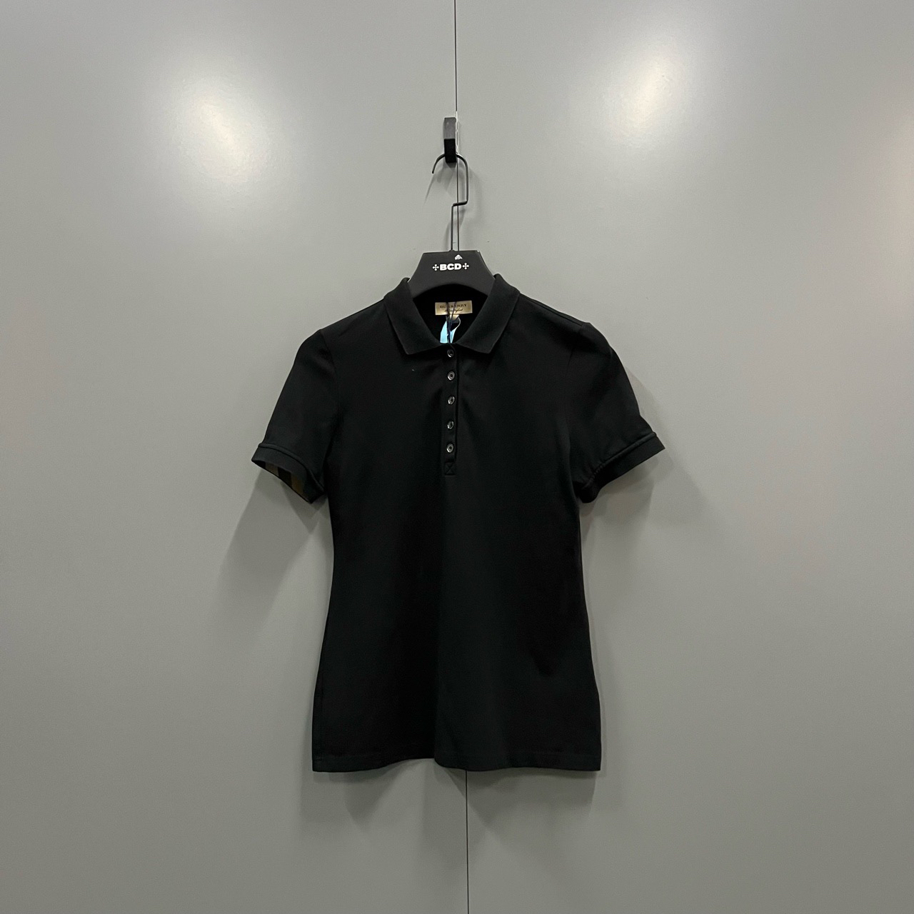 95新 BURBERRY/博柏利 （bb）黑色polo衫 M码/208007