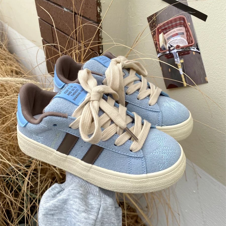 飞跃小众配色德训鞋子女2025春季新款学生百搭韩版复古板鞋女白色