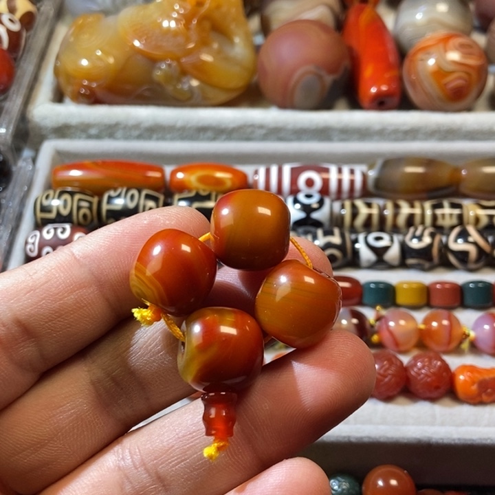 玛瑙/玉髓未镶嵌珠宝半成品配饰一套