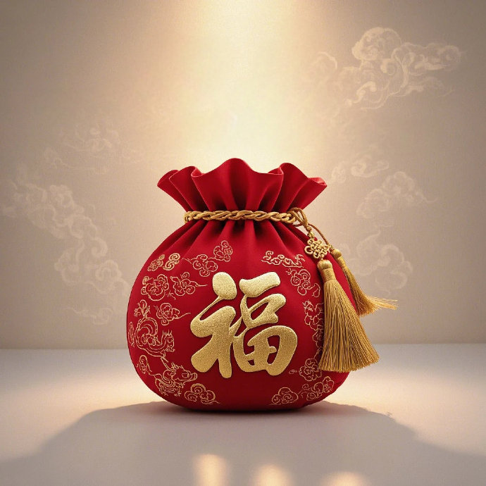 福袋在主播桌子上