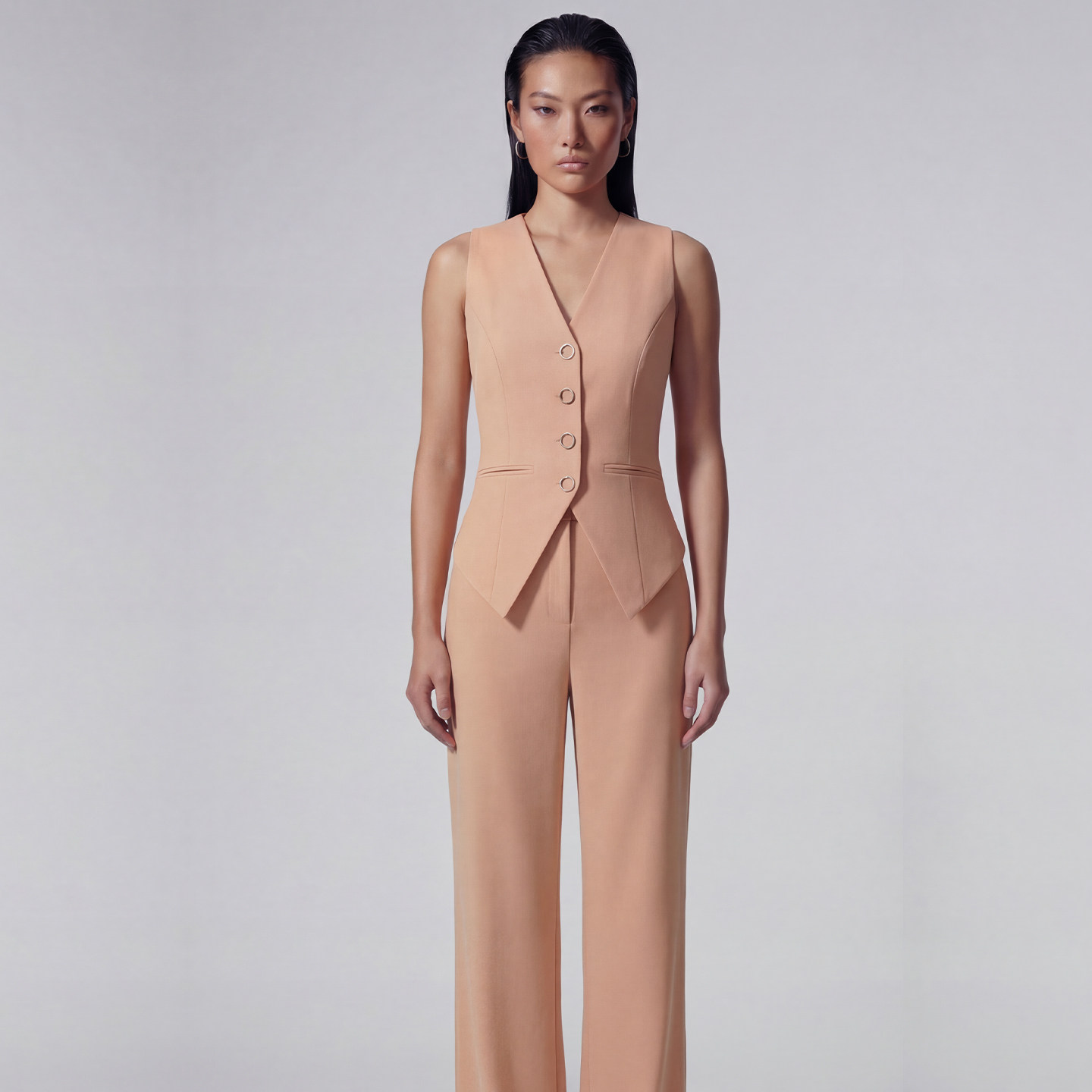 羊毛高腰阔腿西装裤宽松版型职场休闲两穿垂感长裤