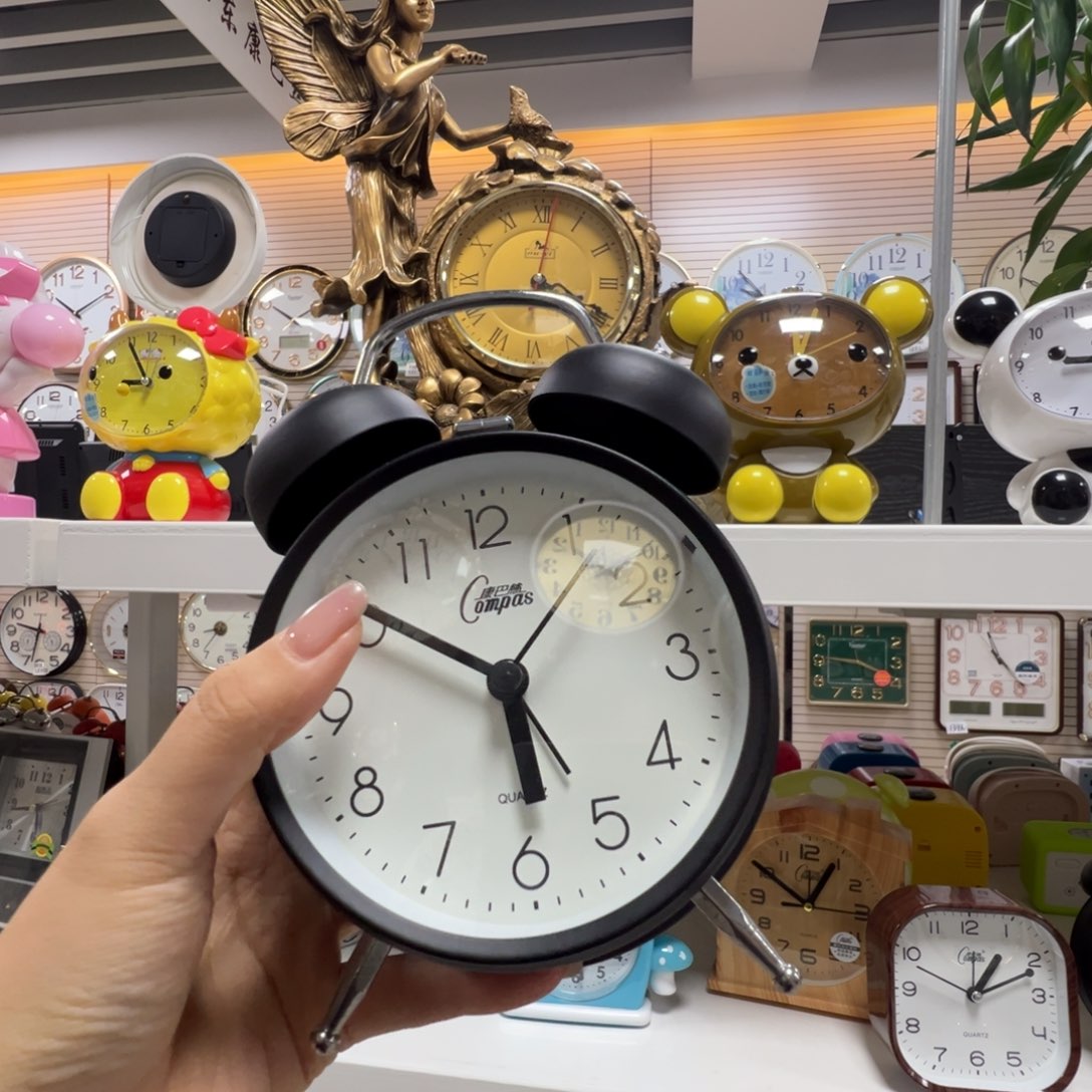 胶带康巴斯黑色闹钟带灯