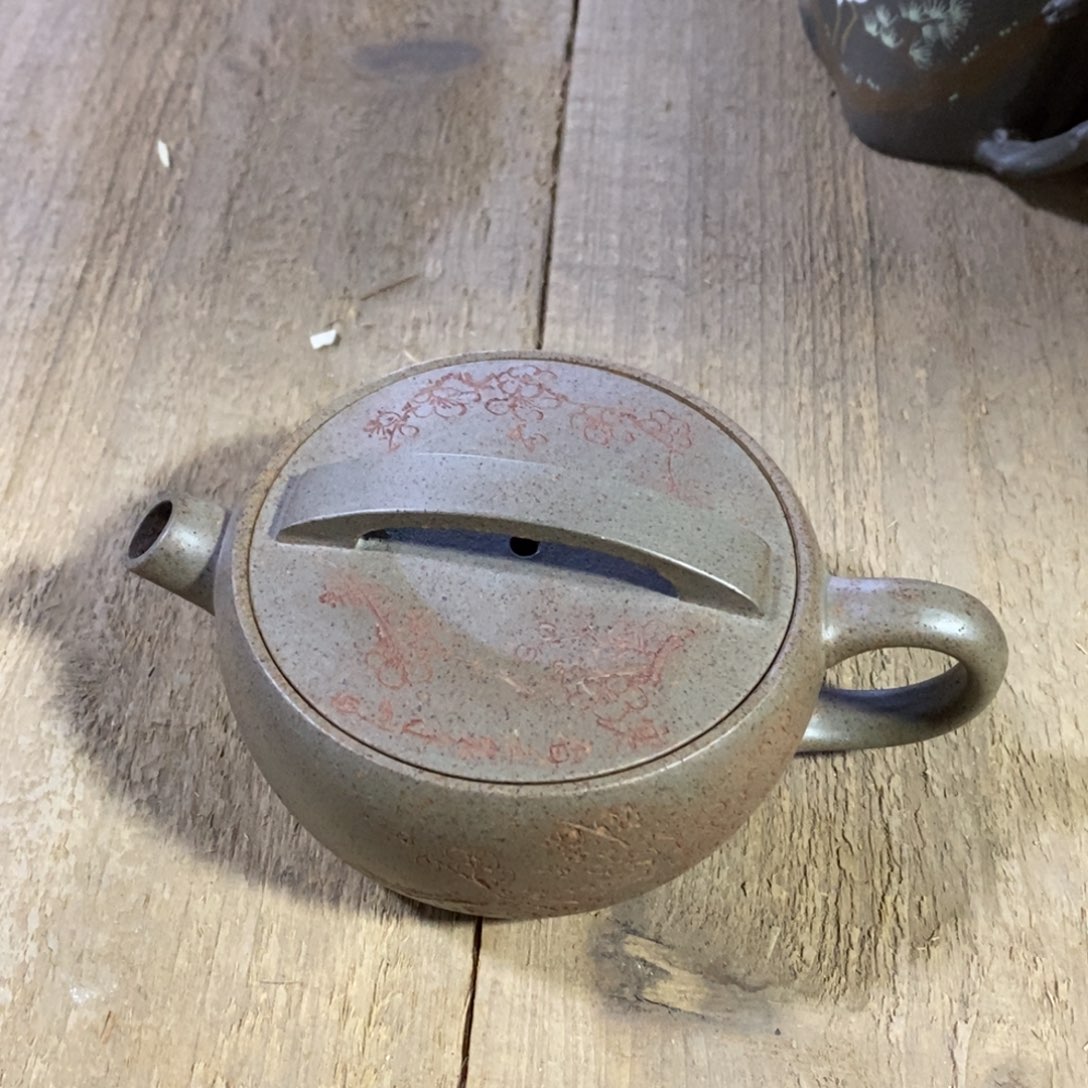 紫砂茶壶白12 一片瓦 段泥柴烧