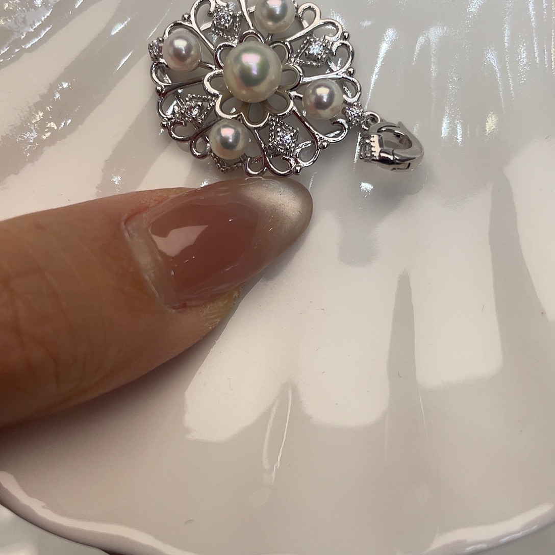 吊坠(不含链)海水珍珠银S925镶嵌