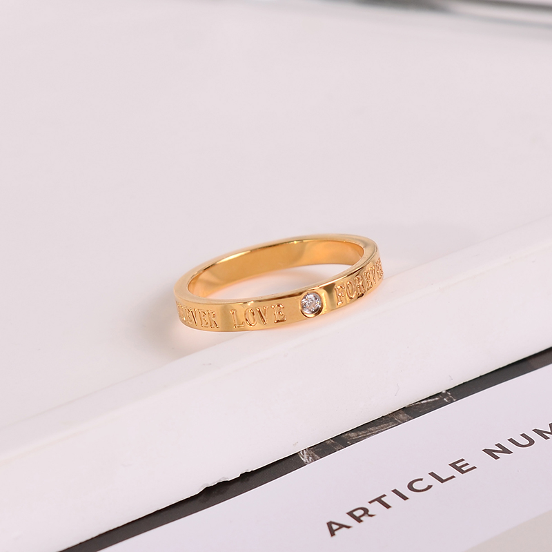 钛钢戒指 英文字母戒指女经典百搭轻奢高级感指环食指戒不掉色