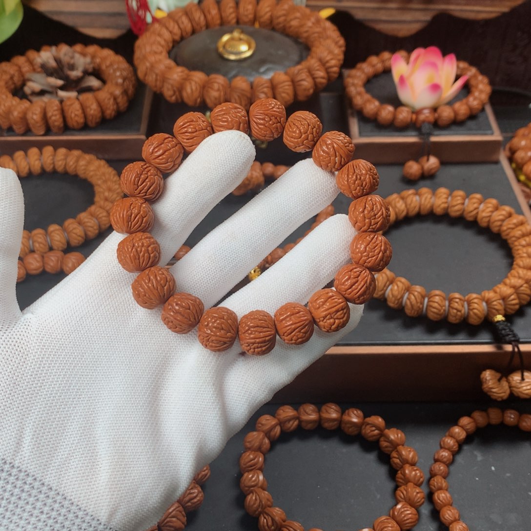 桃核吊坠黄*15红皮荔枝单圈