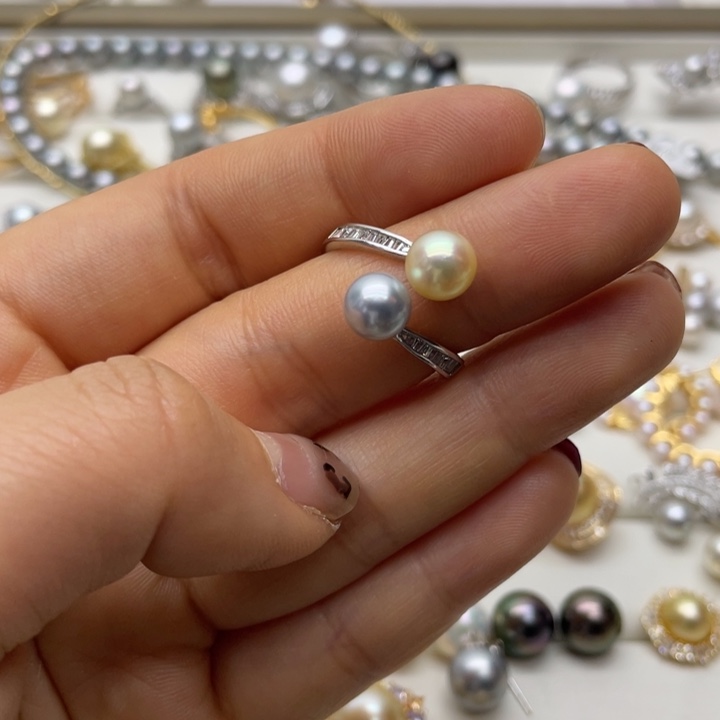 海水珍珠戒指银S925镶嵌