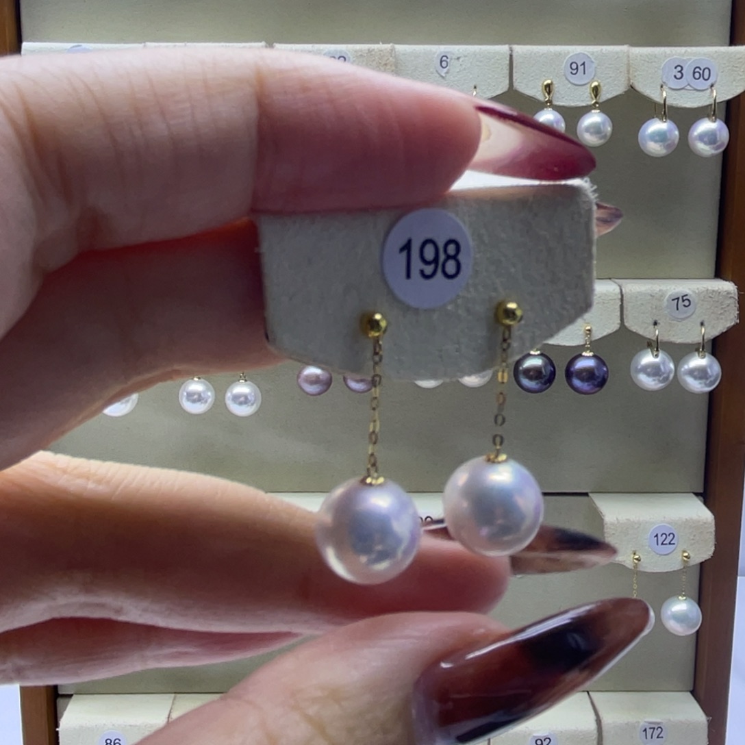 淡水珍珠耳饰18K金镶嵌