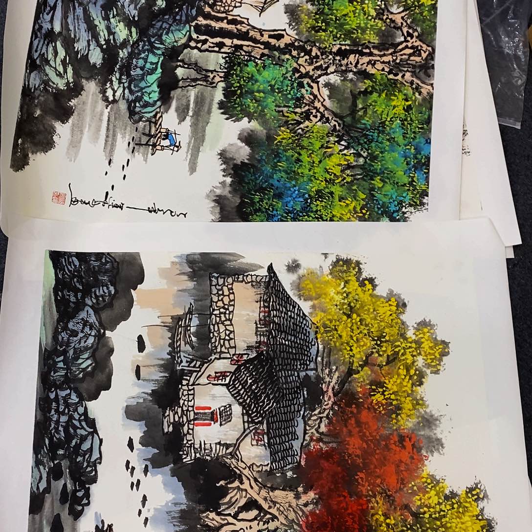 国画南湖书画精品浮力