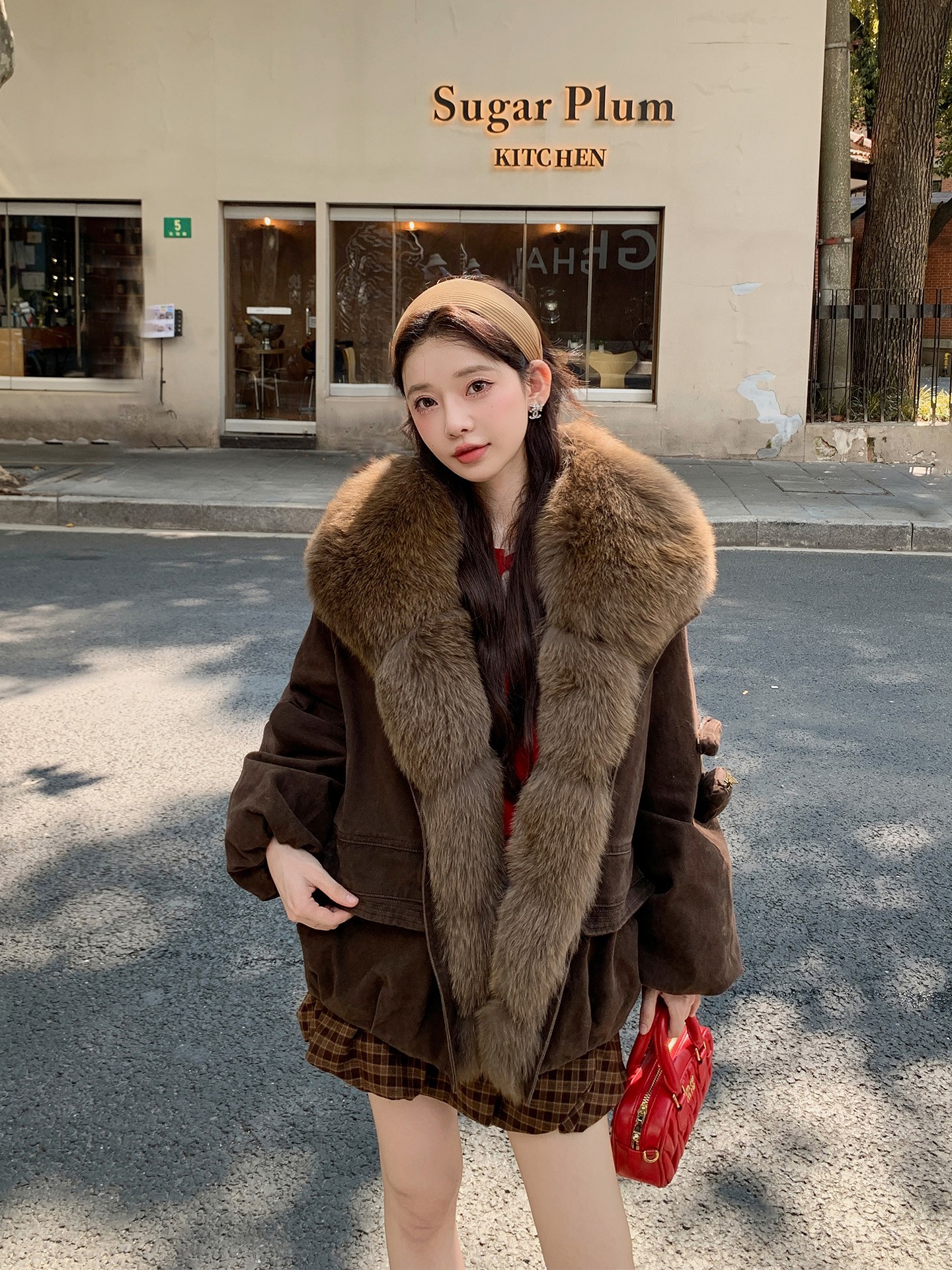 芬兰雪境/高品90白鹅绒极简廓形羽绒派克服女进口狐狸毛领可拆卸