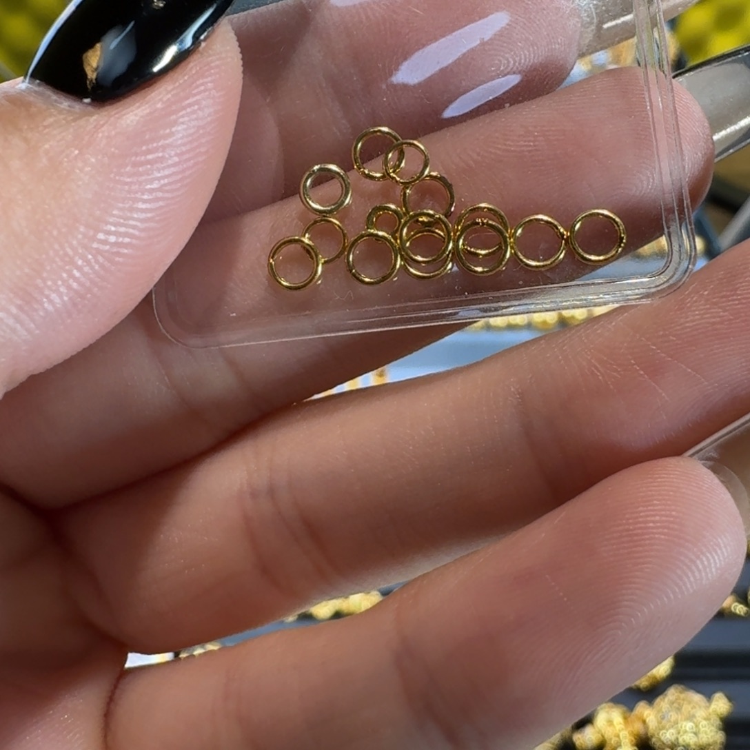 足银玻璃小金环20个