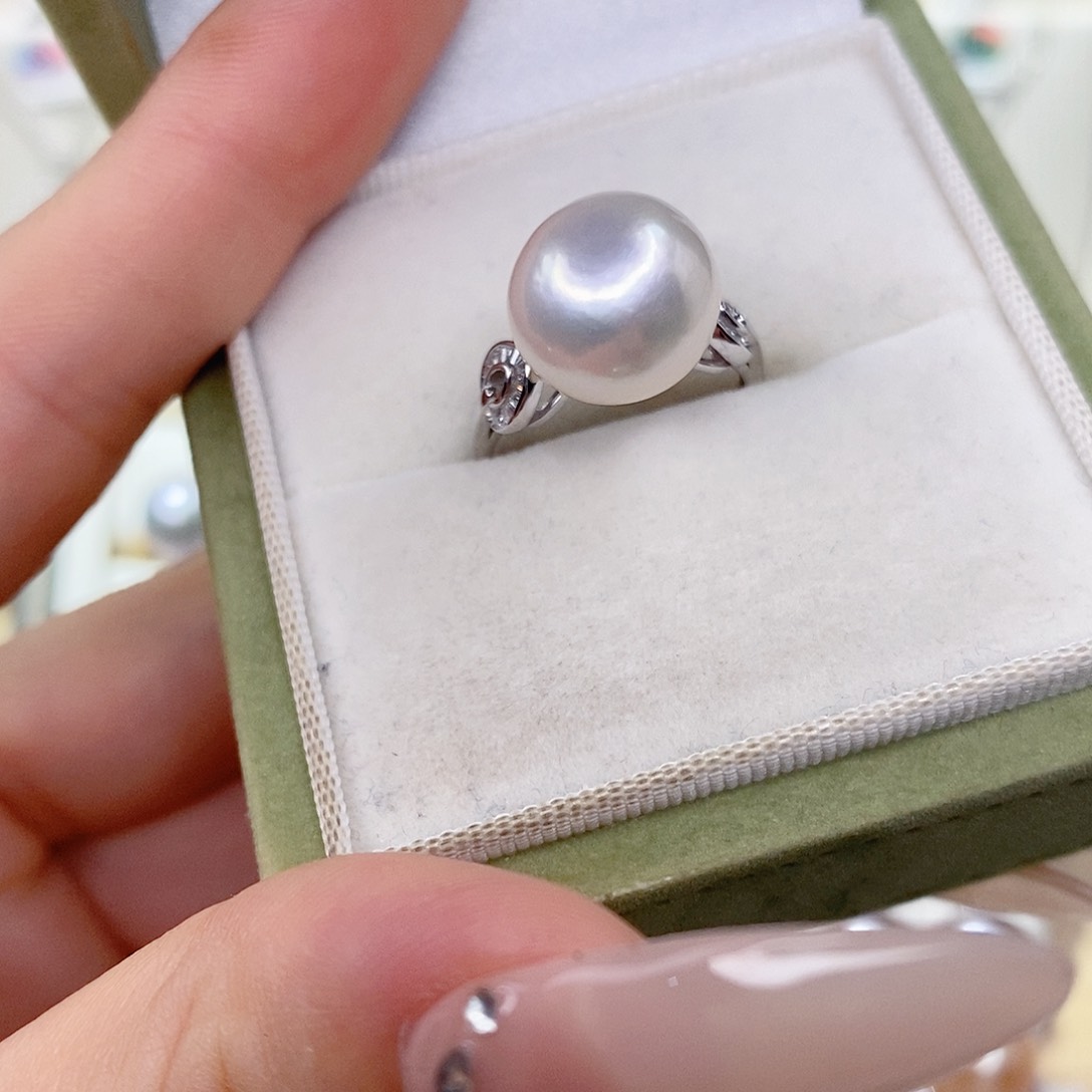 *****戒指银S925镶嵌淡水珍珠12➕
