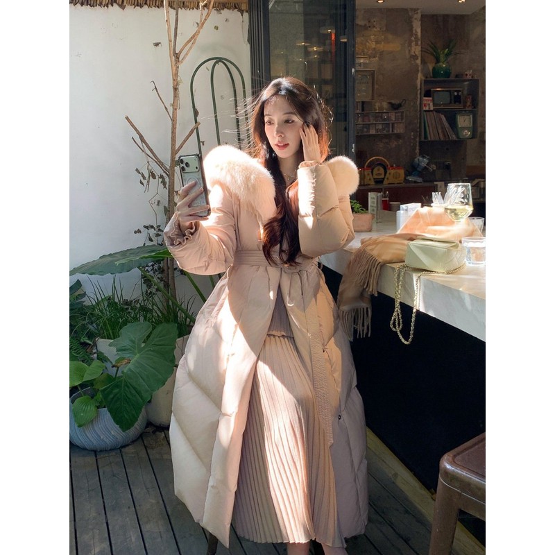 泡芙大毛领服女冬季新款宽松设计感气质时尚长款棉衣外套潮