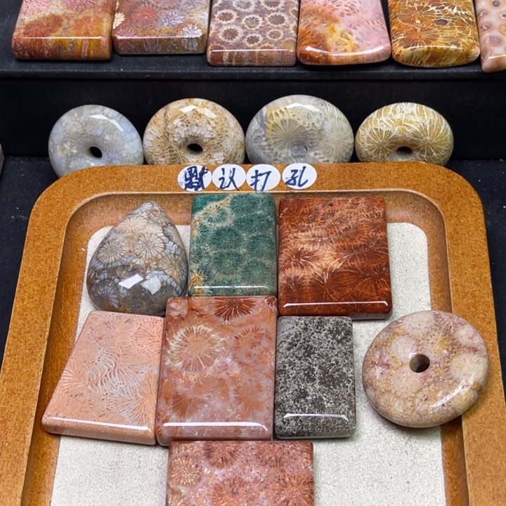 未镶嵌吊坠硅化珊瑚（珊瑚玉）