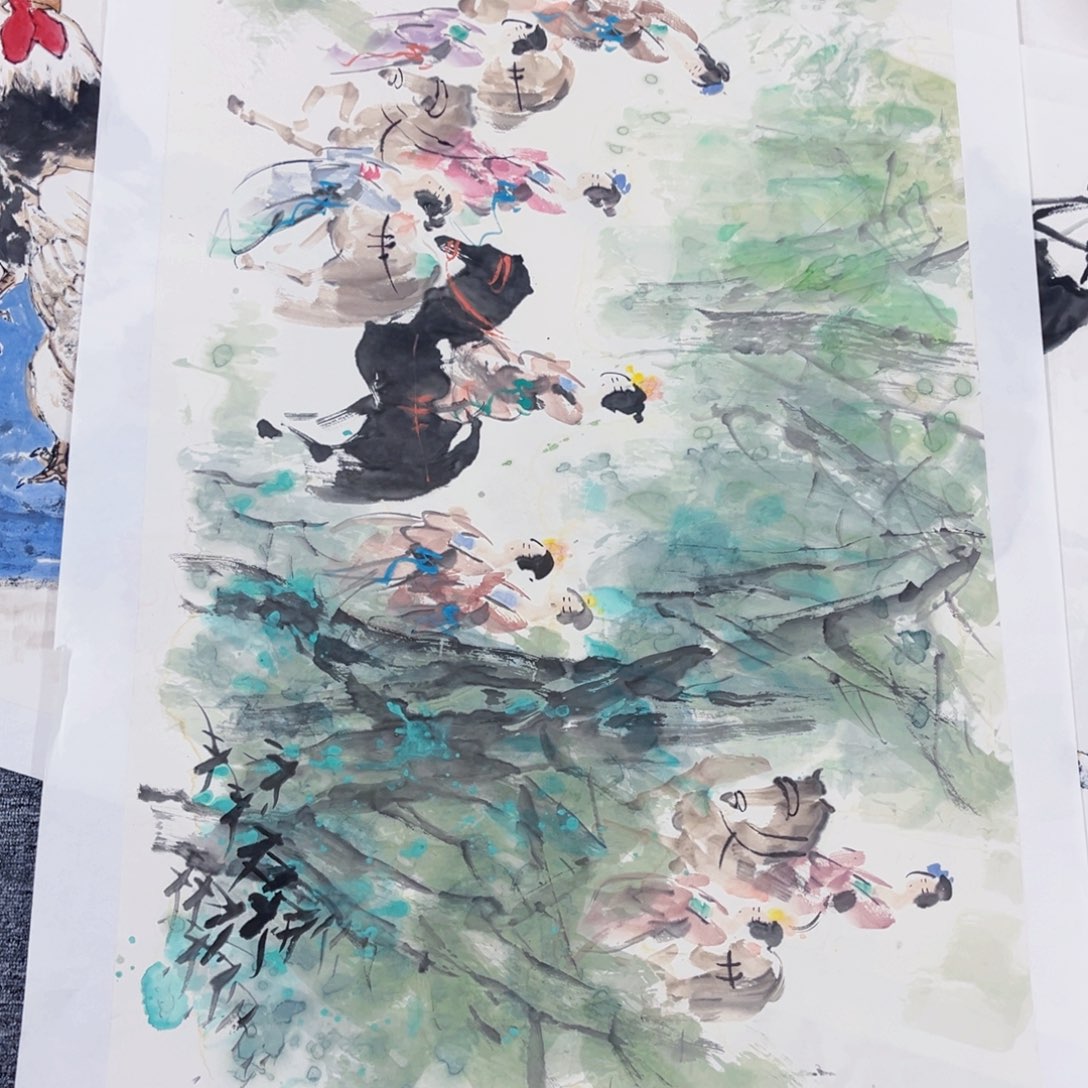 国画清****开绘画艺术作品