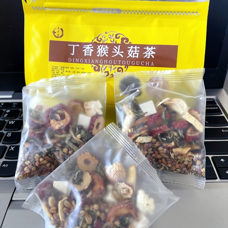 丁香猴头菇茶红枣山楂茯苓黄苦荞莱菔子大麦橘皮桑叶茶冲泡