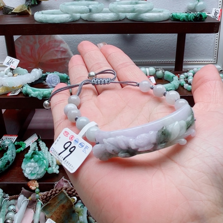 翡翠未镶嵌手链手牌