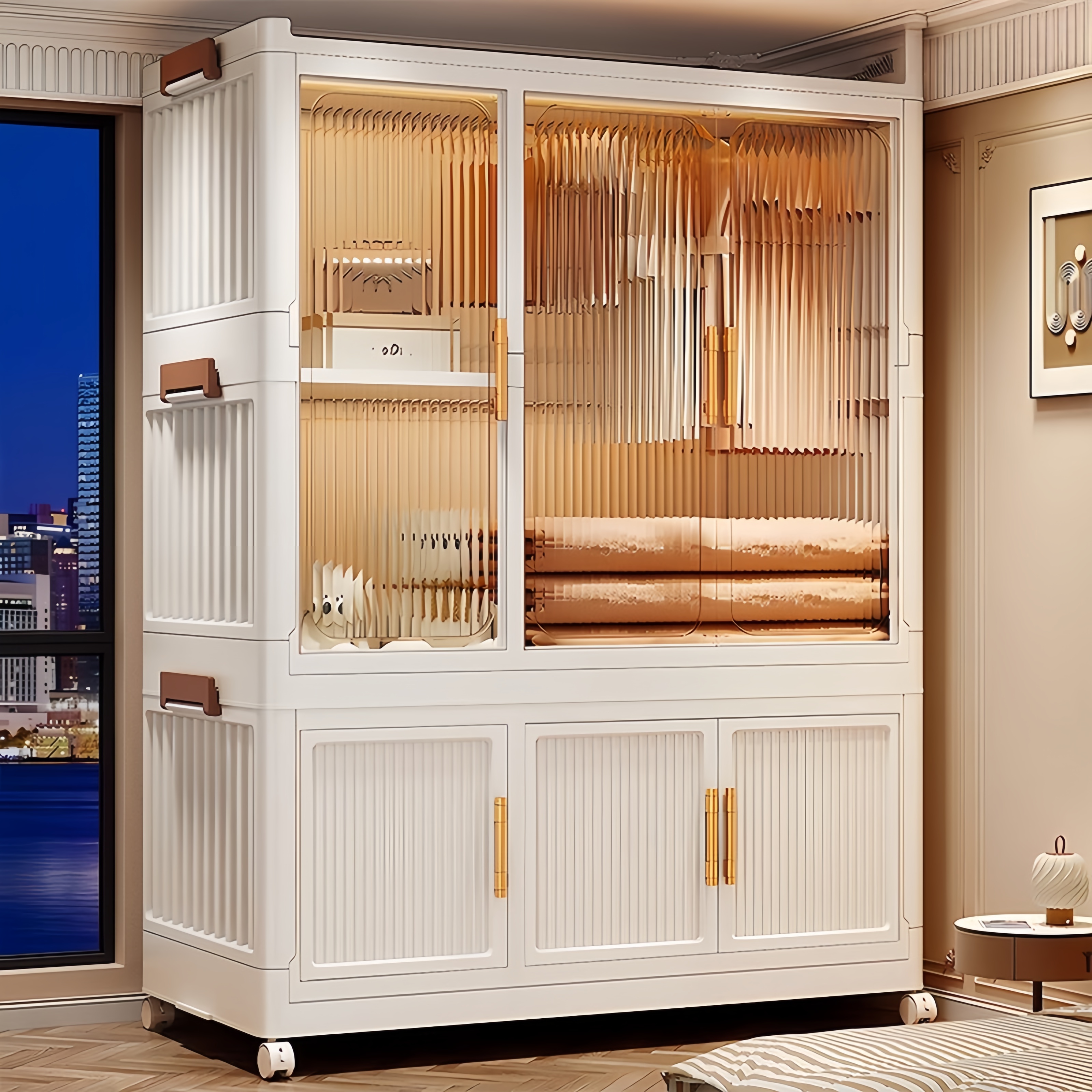 衣柜卧室家用宝宝衣橱儿童衣服玩具收纳柜储物柜多层简易衣柜