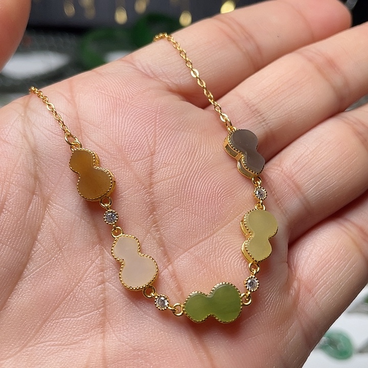 和田玉银S925镶嵌手链