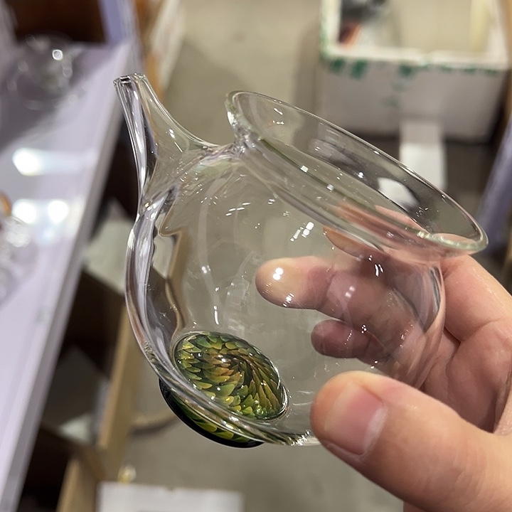 玉见 春雀公道杯 绿凤尾