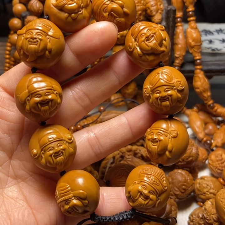 【闪购商品】橄榄核手串/手链大***叔财神头微上色