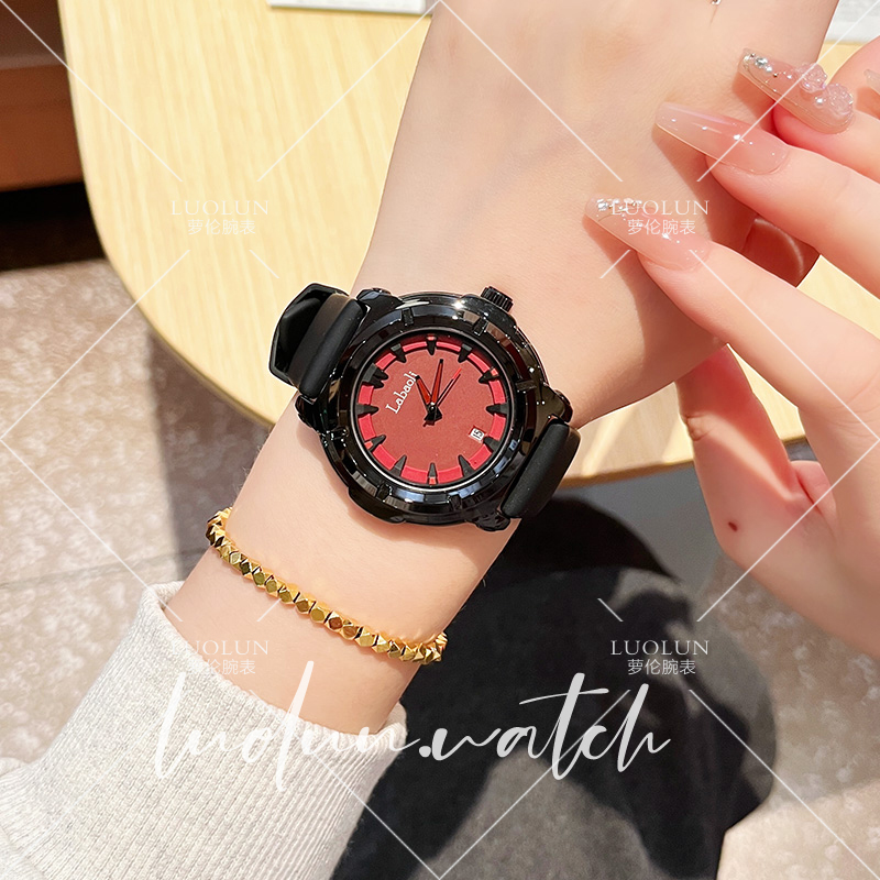 【萝伦】休闲小众高级感时尚简约潮酷防水大表盘男女士石英手表695